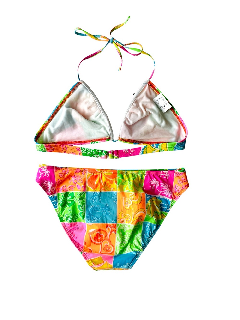 Vintage Ralph Ralph Lauren Patchwork Triangle Bikini Set Size L Y2K - Picture 3 of 9